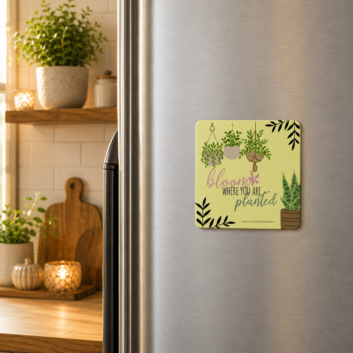 Bloom Where You're Planted Square Magnet