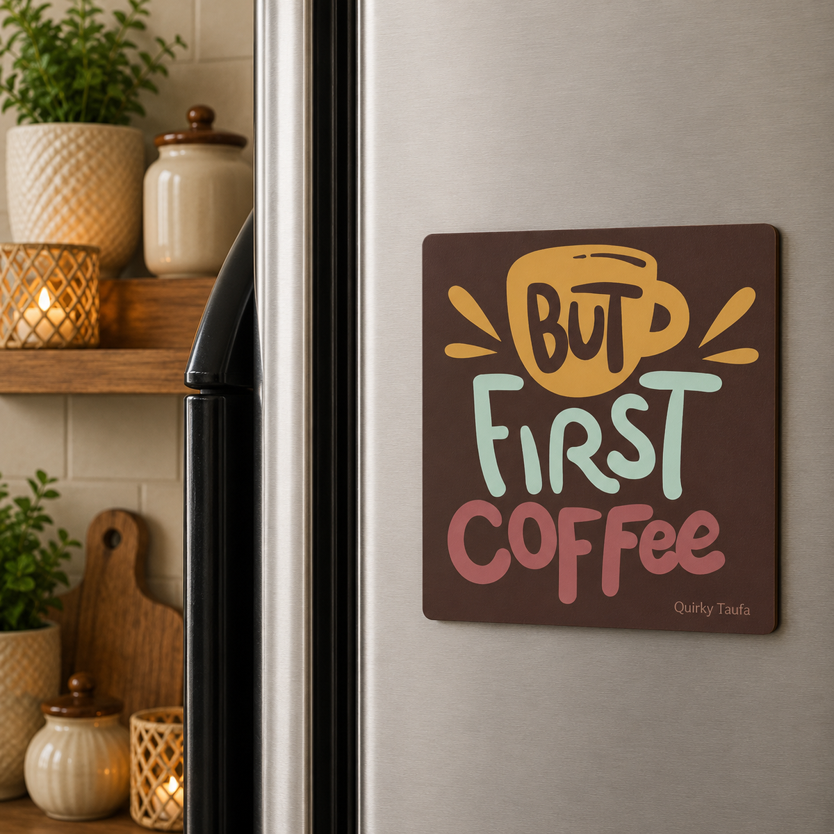But first Coffee Square Magnet
