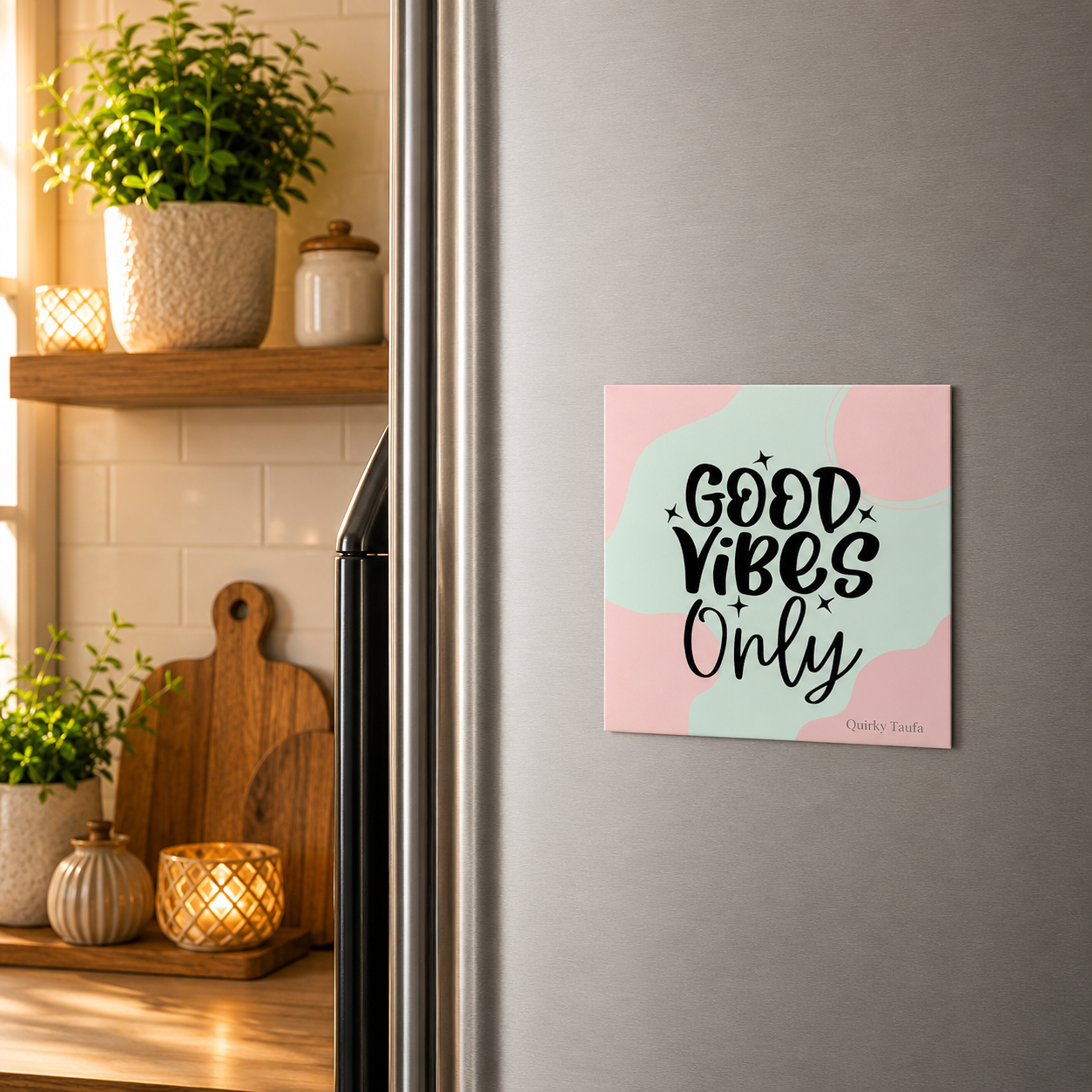 Good Vibes Only Square Magnet