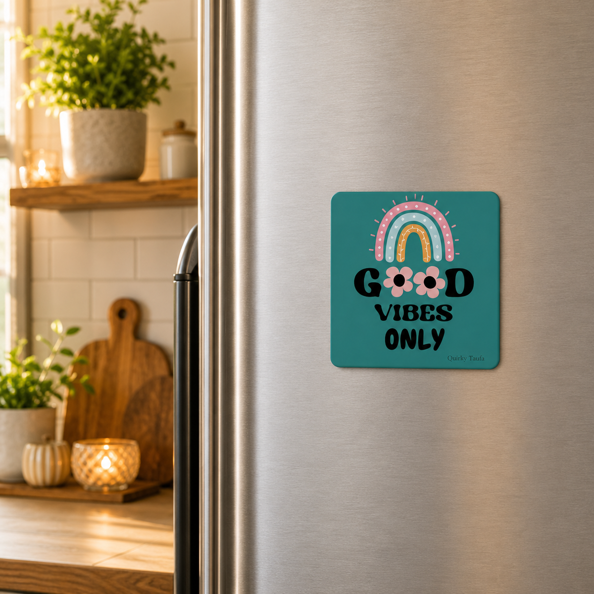 Good Vibes Only Square Magnet -2
