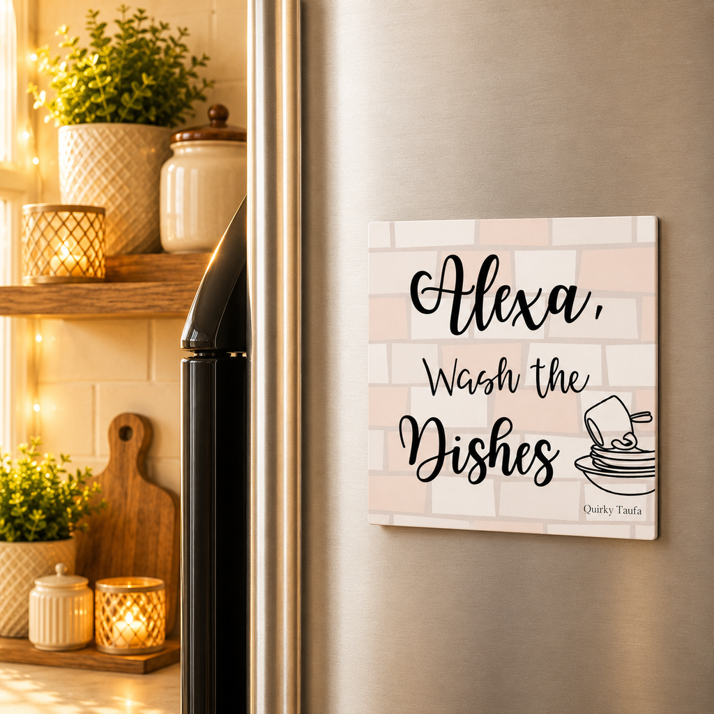 Alexa, Wash the dishes Square Magnet