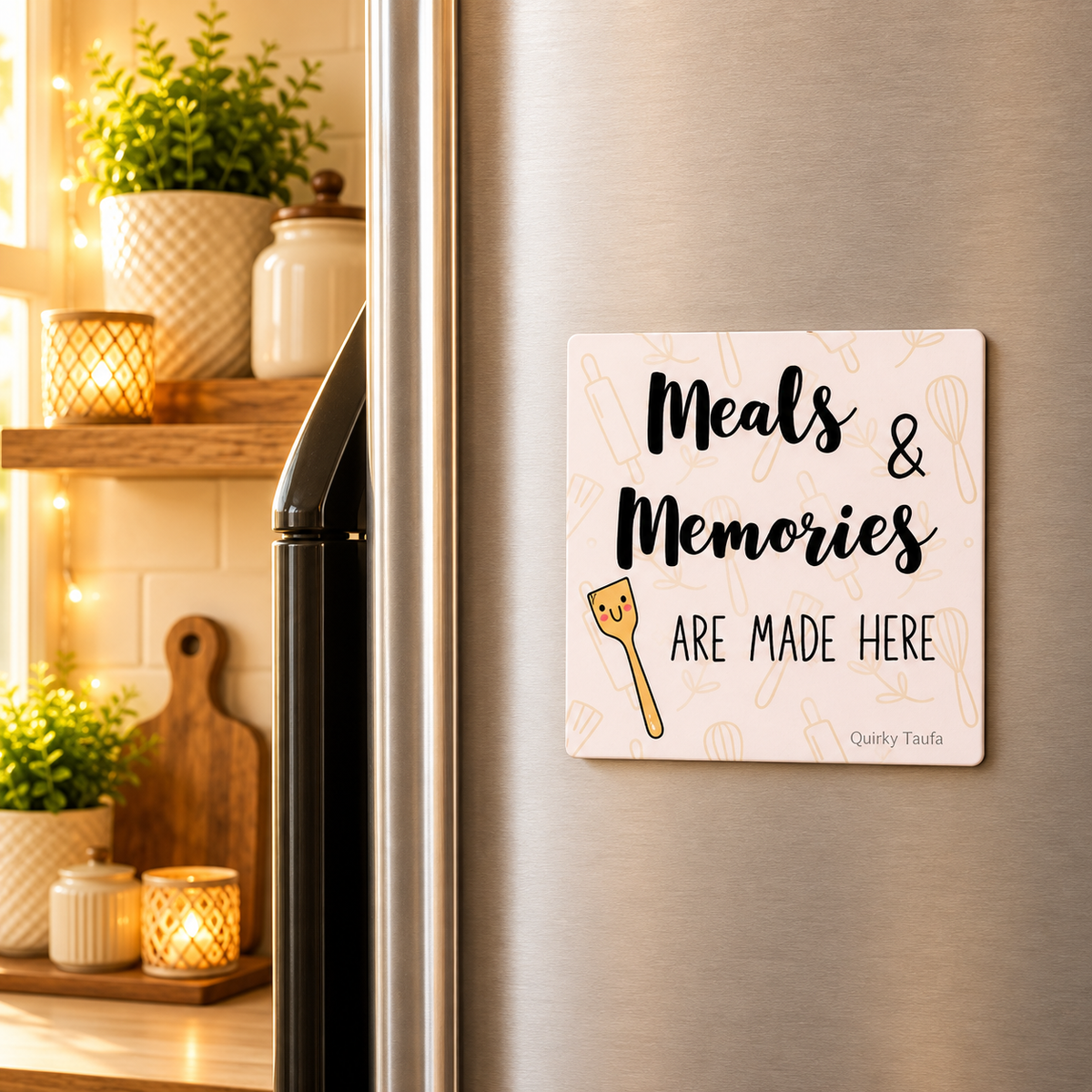 Meals & Memories are made here square Magnet