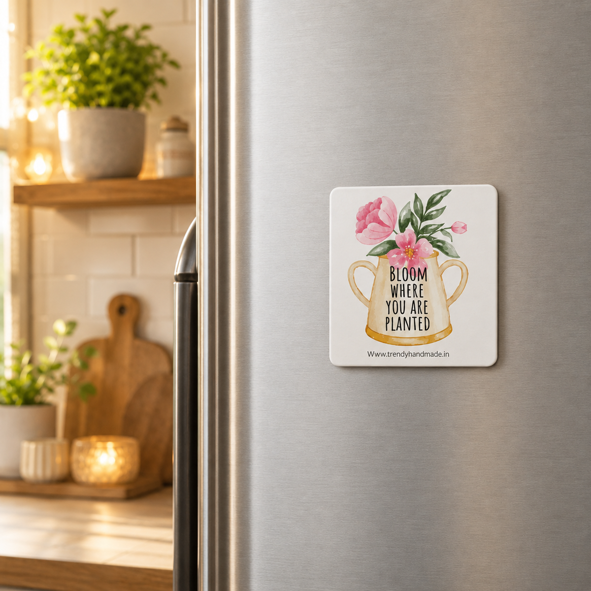 Bloom where You're Planted Square Magnet-2